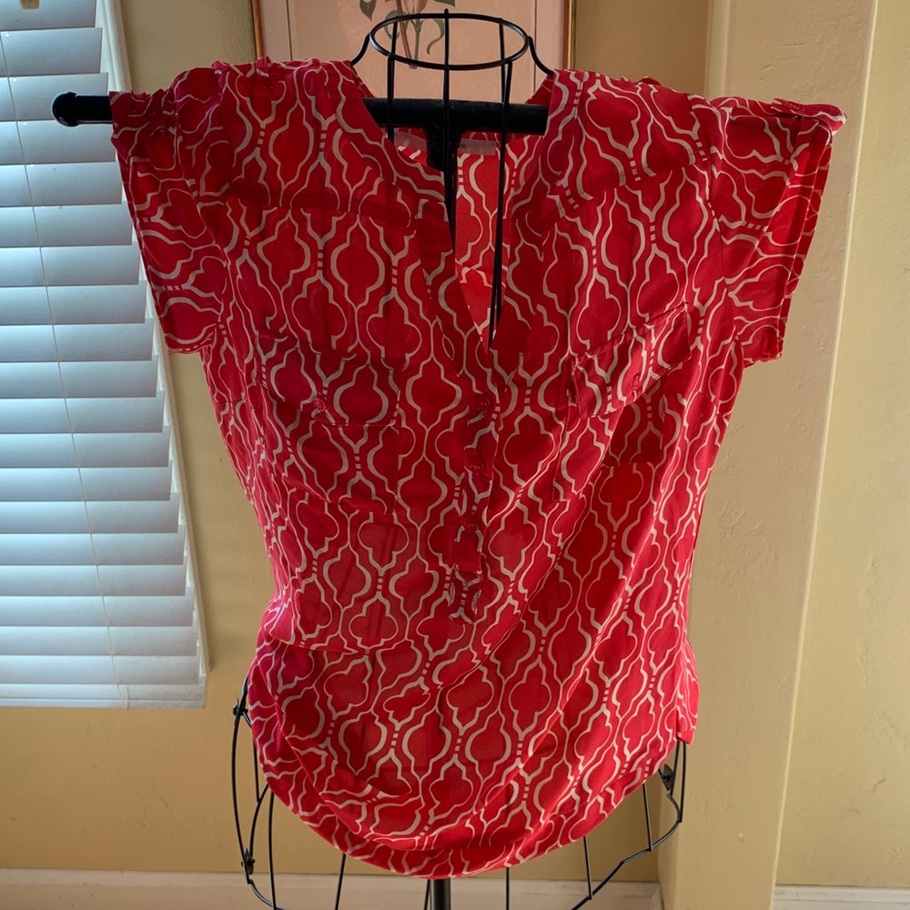 41 Hawthorne - Rosie Pink Patterned Blouse View 2